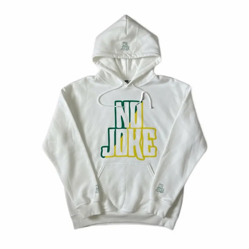 NO JOKE Stack Hoodie — Bone